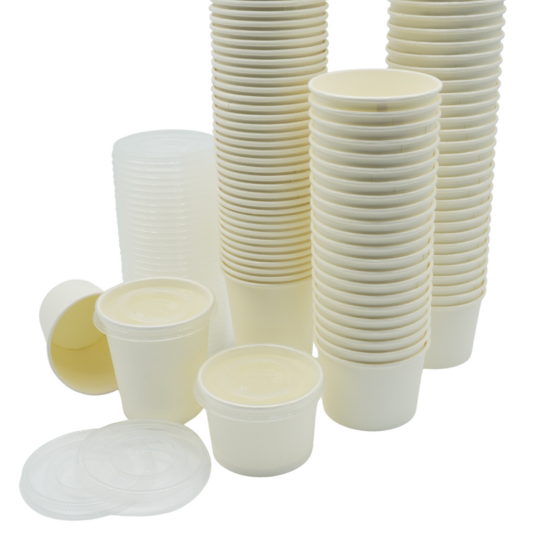 4oz Paper Sauce containers with Lids