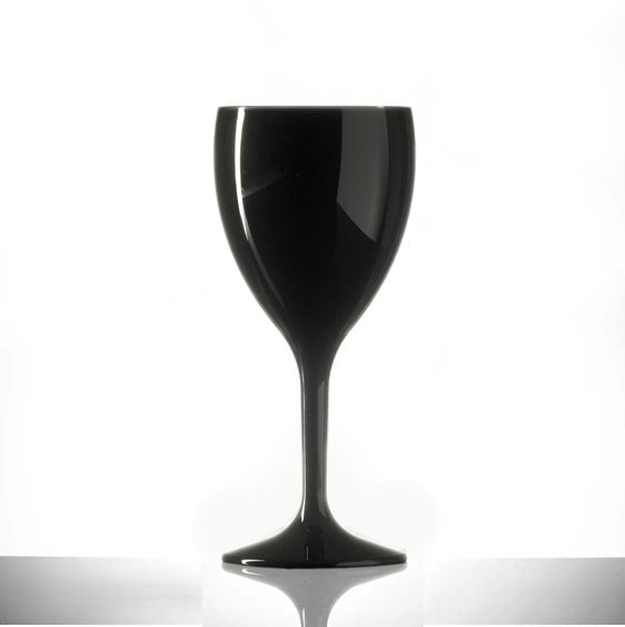 ELITE 11oz Premium Glossy Black Polycarbonate Wine Glasses