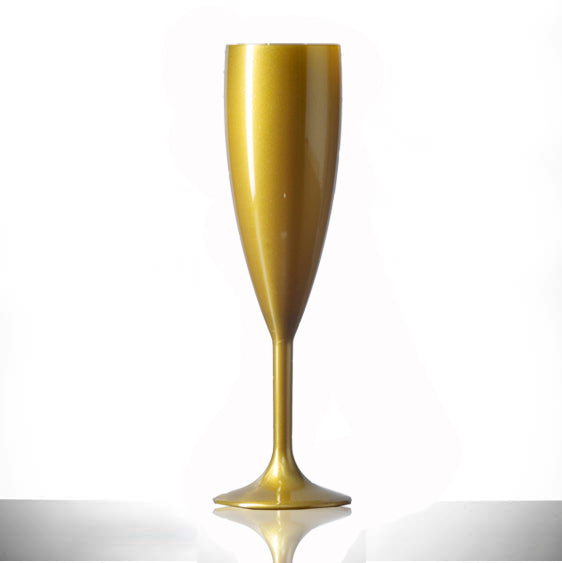 ELITE 6.6oz Gold Polycarbonate Champagne Flutes